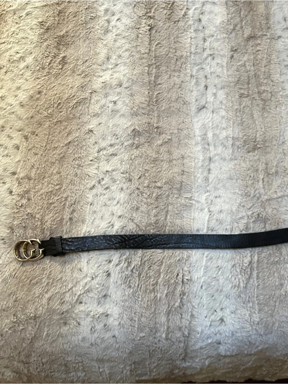 Gucci Black Leather Belt with Silver Double G Buckle